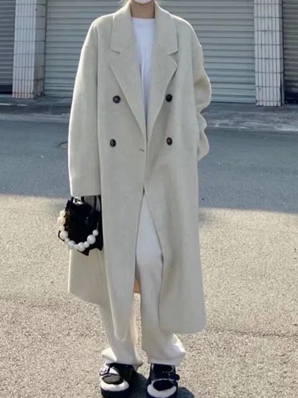 Vuneni kaput za žene u jesen i zimu, High Sense, Hepburn stil Vuneni kaput Dugi kaput Zimski ženski kaput Topli 2023.