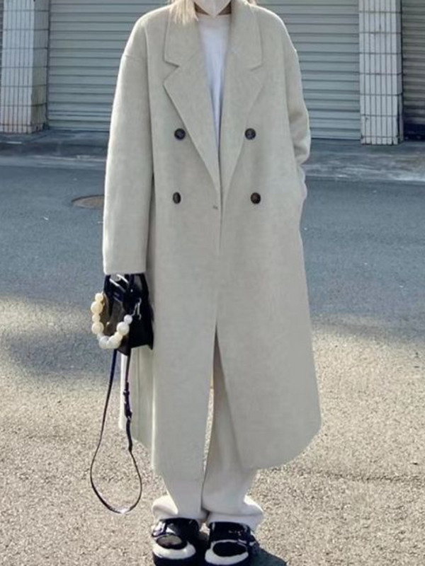 Vuneni kaput za žene u jesen i zimu, High Sense, Hepburn stil Vuneni kaput Dugi kaput Zimski ženski kaput Topli 2023.