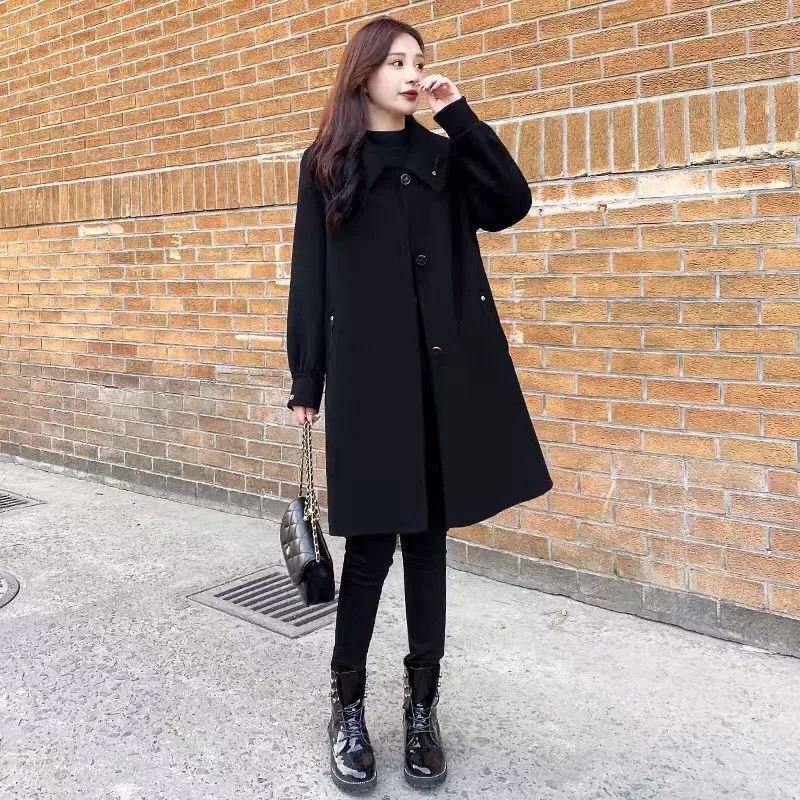 Novi vuneni kaputi 2023. Ženska jakna Hepburn Wind A-kroja Vunene parke Ženska velika veličina 6XL Vuneni kaput Jednoredne vunene jakne