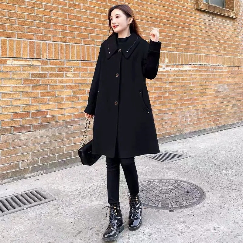 Novi vuneni kaputi 2023. Ženska jakna Hepburn Wind A-kroja Vunene parke Ženska velika veličina 6XL Vuneni kaput Jednoredne vunene jakne