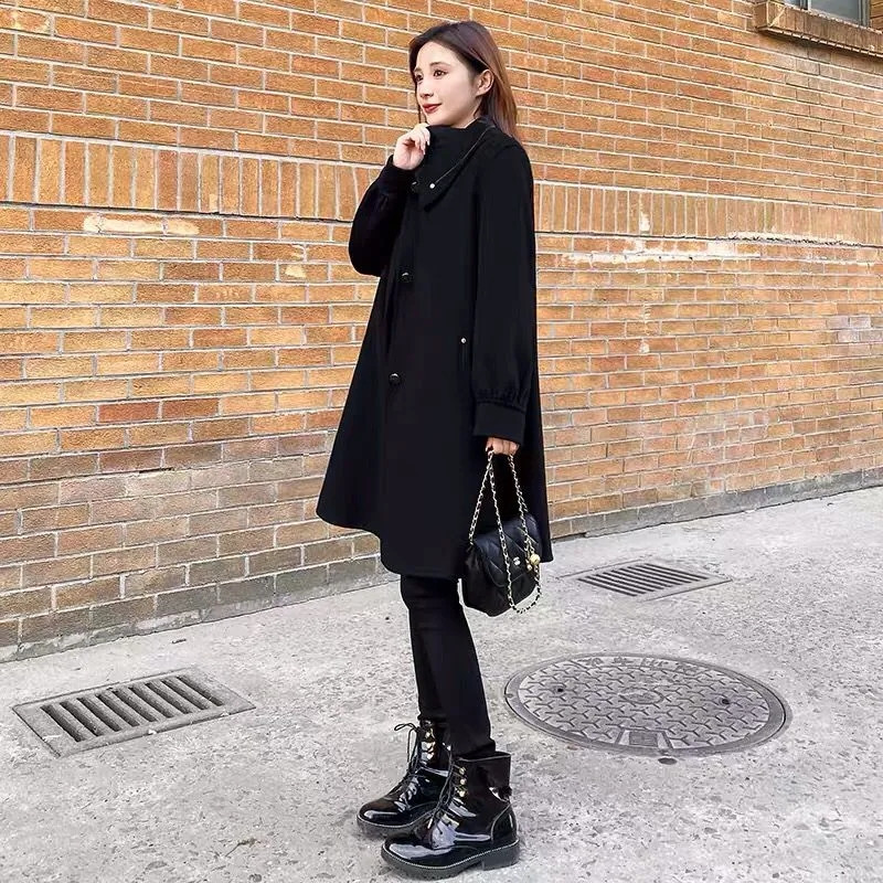 Novi vuneni kaputi 2023. Ženska jakna Hepburn Wind A-kroja Vunene parke Ženska velika veličina 6XL Vuneni kaput Jednoredne vunene jakne