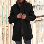 Jachete de iarnă pentru femei, haine de costum, tendințe de toamnă și iarnă, culoare uni, haină subțire de lână, cu un singur piept, de lungime medie, îmbrăcăminte caldă
