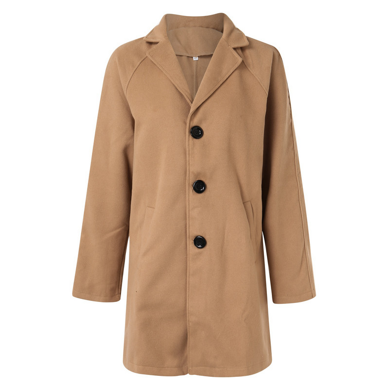 Jachete de iarnă pentru femei, haine de costum, tendințe de toamnă și iarnă, culoare uni, haină subțire de lână, cu un singur piept, de lungime medie, îmbrăcăminte caldă