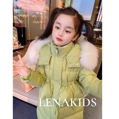 Zimski pamučni kaput za djevojčice 2023. Novi trend Dječja odjeća Duga debela donja jakna Gornja odjeća Odjeća 3-14 godina Dječja parka CH14