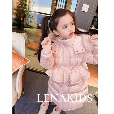 Zimski pamučni kaput za djevojčice 2023. Novi trend Dječja odjeća Duga debela donja jakna Gornja odjeća Odjeća 3-14 godina Dječja parka CH14