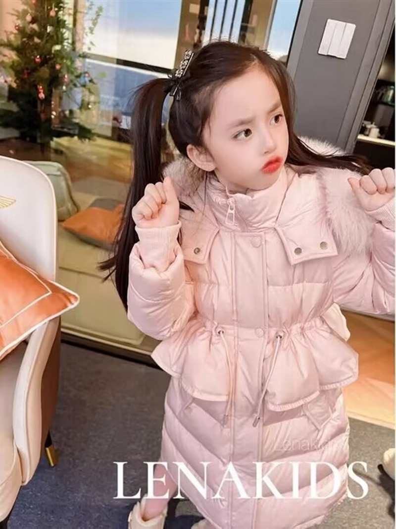 Zimski pamučni kaput za djevojčice 2023. Novi trend Dječja odjeća Duga debela donja jakna Gornja odjeća Odjeća 3-14 godina Dječja parka CH14