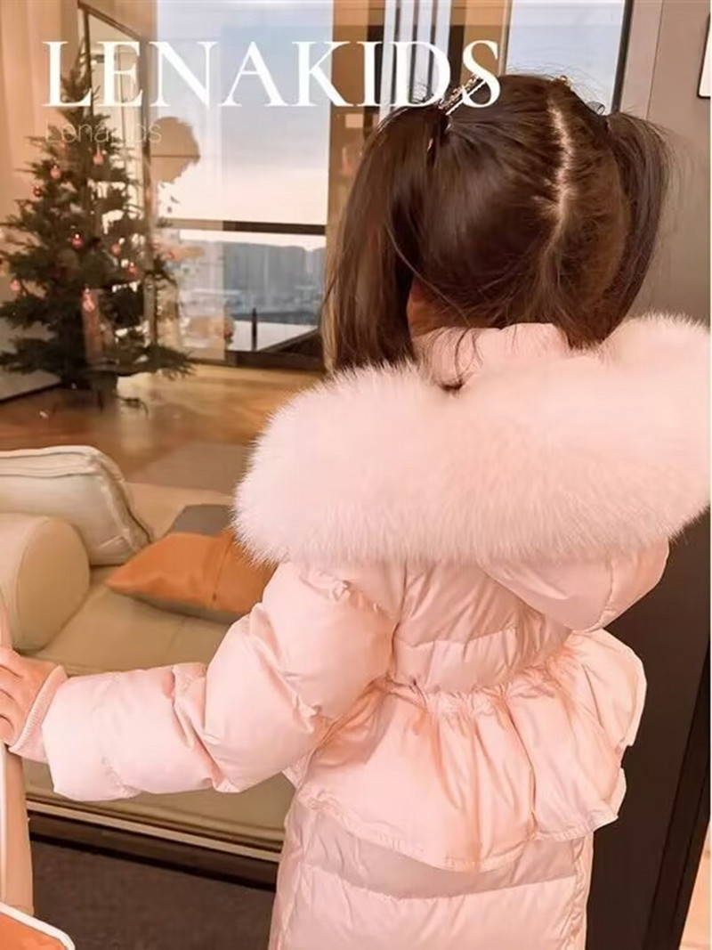 Zimski pamučni kaput za djevojčice 2023. Novi trend Dječja odjeća Duga debela donja jakna Gornja odjeća Odjeća 3-14 godina Dječja parka CH14