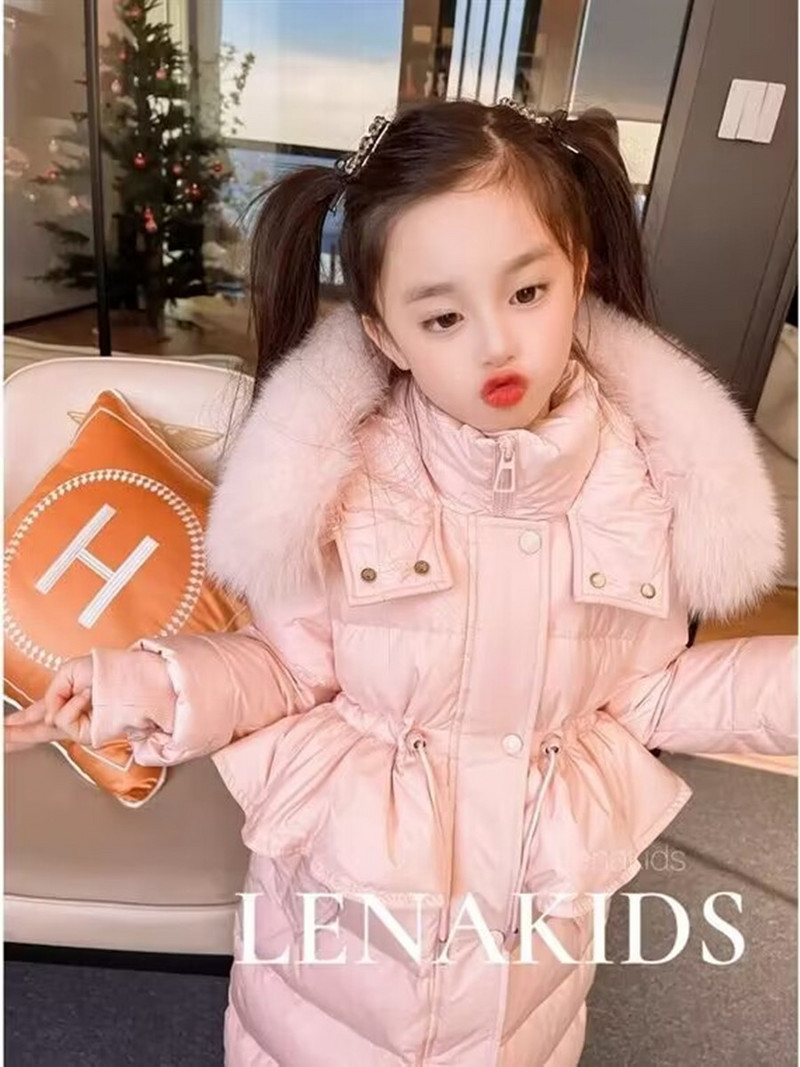 Zimski pamučni kaput za djevojčice 2023. Novi trend Dječja odjeća Duga debela donja jakna Gornja odjeća Odjeća 3-14 godina Dječja parka CH14