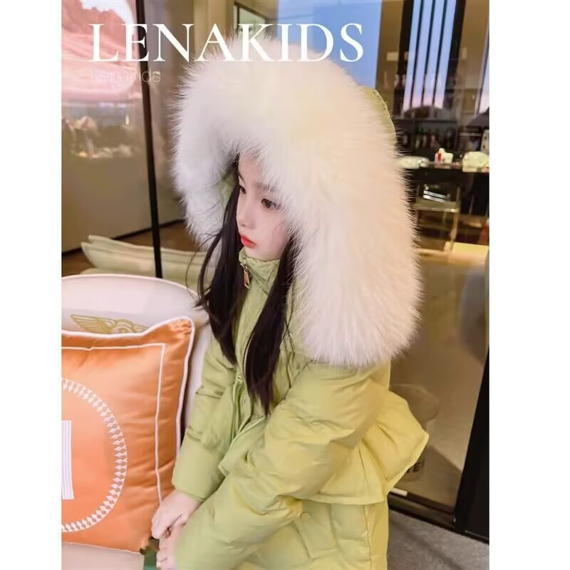 Zimski pamučni kaput za djevojčice 2023. Novi trend Dječja odjeća Duga debela donja jakna Gornja odjeća Odjeća 3-14 godina Dječja parka CH14