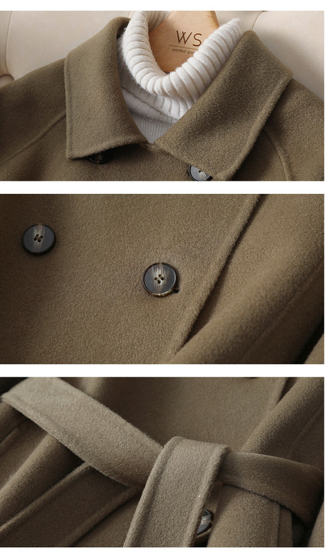 2023, toamnă iarnă, modă coreeană, reversibilă, din cașmir, haină subțire, de lungime medie, haine pentru femei