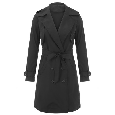 Proljeće ljeto Novi ženski uski kaput s dvostrukim kopčanjem s V-izrezom Trenč kaput za žene Jakne za žene 2023. Dugi gornji kaput