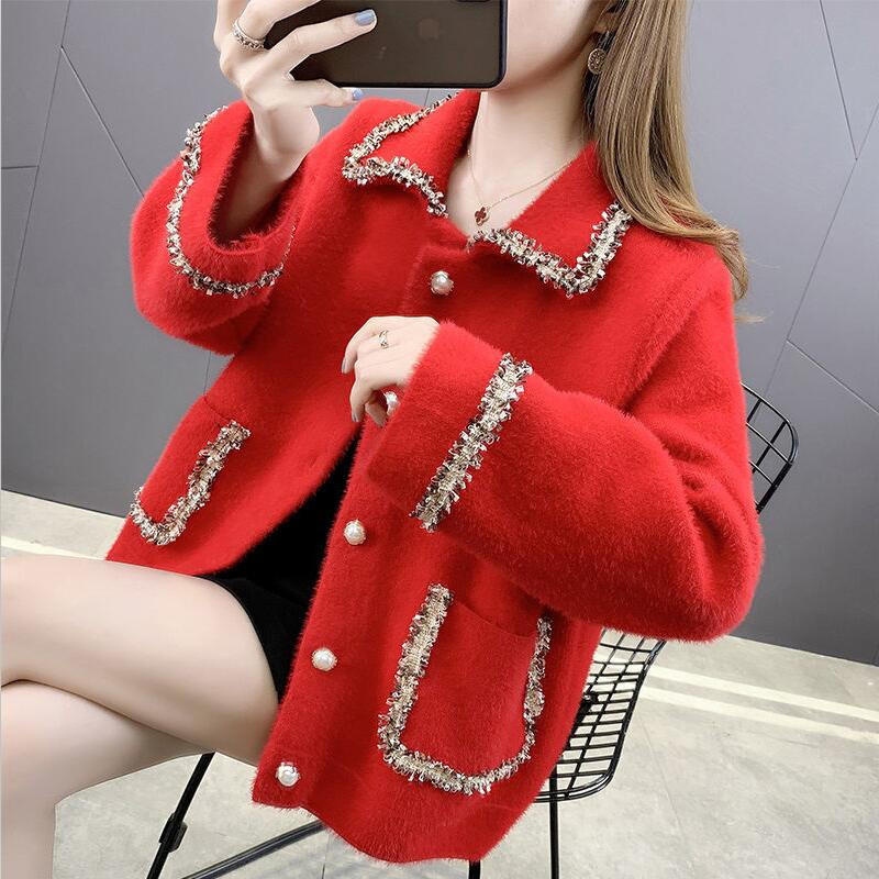 Sieviešu vilnas jaka 2023. gada jauns sieviešu vilnas mētelis Pavasara un rudens sieviešu mēteļi Īsi, slaidi Biezi Silti Jakas Sieviešu Melns