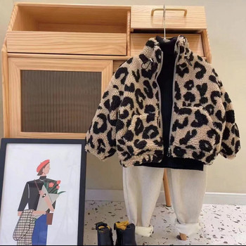Нови якета за момче Поларени леопардови детски палта Модни детски връхни дрехи Пролет Есен 2022-018