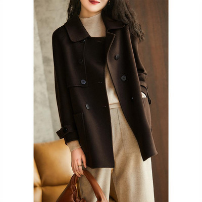 jesen i zima novi stil vjetrovke kratki stil dobar za nošenje dvoredno kopčanje dugih rukava široki tanki modni kaput za sve vrste