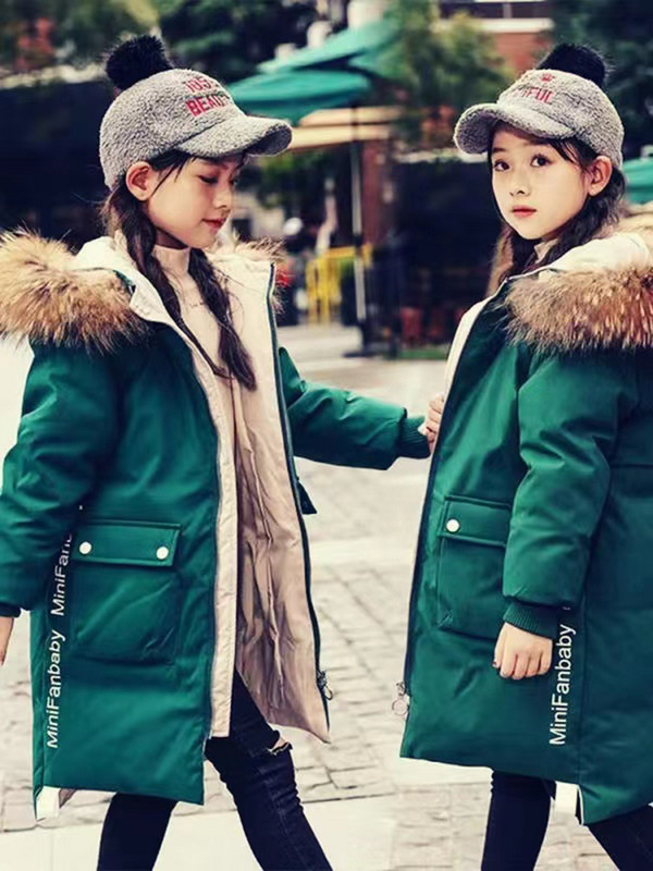 Meitene Ziemas Parkas Pusaudzis Jaunas meitenes Silts Mētelis Virsdrēbes Pusaudžu Apģērbs Bērni Bērni Meitenes Kažokādas Jaka ar kapuci 5 8 10 12 gadiem