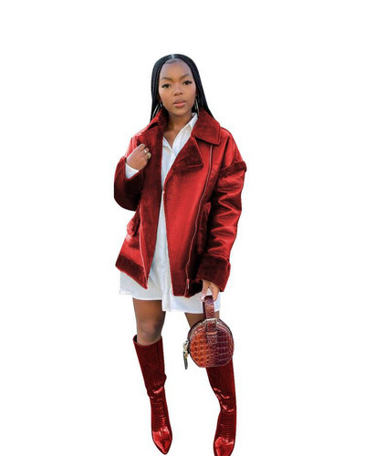 Jesen Zima Debele tople bunde od umjetnog krzna Ženske kožne plišane jakne Ženske tanke motociklističke Osnovne jakne Plišana ležerna gornja odjeća