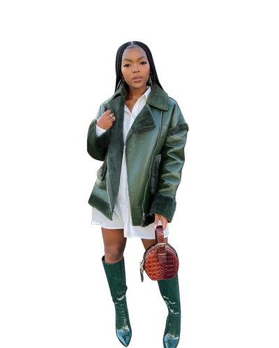 Jesen Zima Debele tople bunde od umjetnog krzna Ženske kožne plišane jakne Ženske tanke motociklističke Osnovne jakne Plišana ležerna gornja odjeća