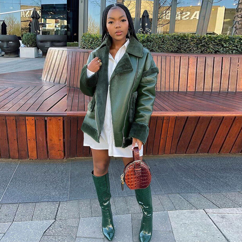 Jesen Zima Debele tople bunde od umjetnog krzna Ženske kožne plišane jakne Ženske tanke motociklističke Osnovne jakne Plišana ležerna gornja odjeća