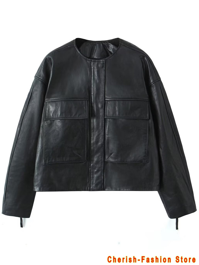 2023-as őszi PU bőr Vágott dzsekik Női Vintage ruhák Téli Harajuku Gomb Alkalmi cipzáras Utcai Kabátok Márka Hot