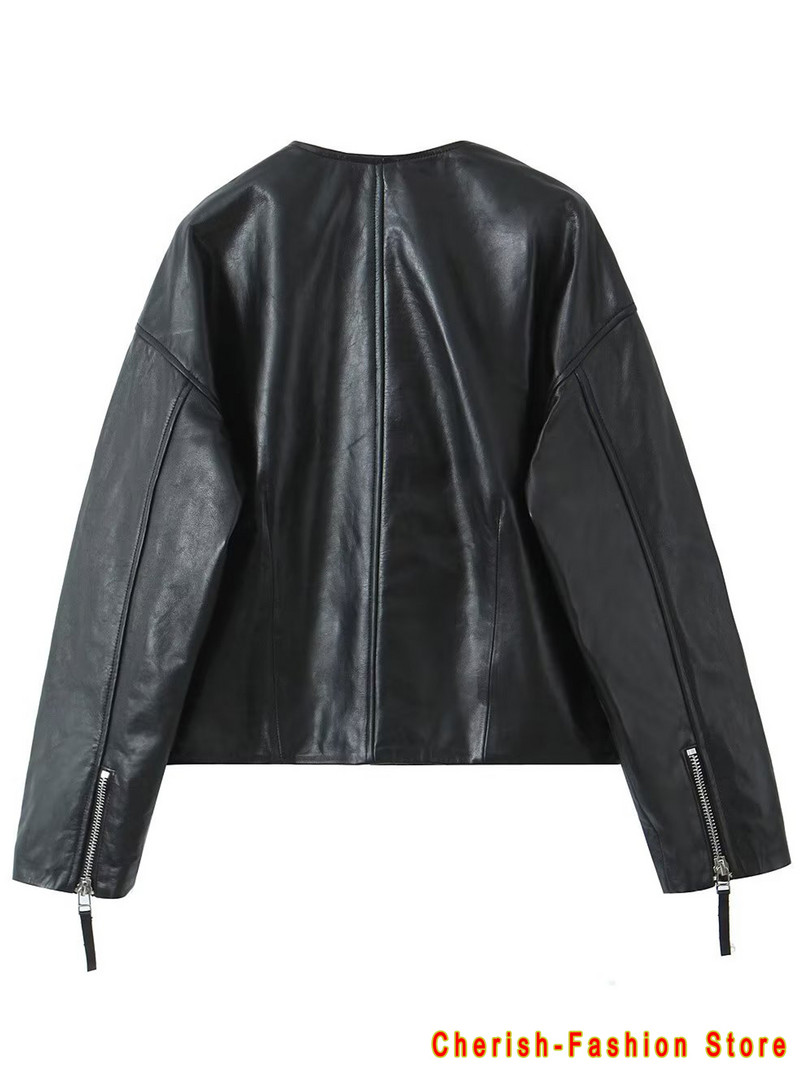 2023-as őszi PU bőr Vágott dzsekik Női Vintage ruhák Téli Harajuku Gomb Alkalmi cipzáras Utcai Kabátok Márka Hot