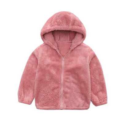 Fete cu glugă, plus catifea, îmbrăcăminte exterioară îngroșată, haine calde de iarnă, jachetă parkas, jachete drăguțe și solide, haine casual pentru copii, nou 2023