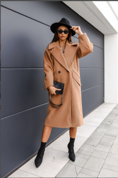 Novi elegantni ženski kaput za jesen i zimu 2022., modni vuneni kaputi s dugim odijelom i ovratnikom, ženski šik kaput toplog temperamenta