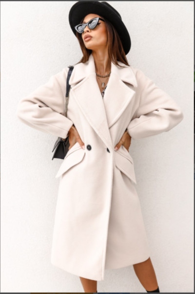 Novi elegantni ženski kaput za jesen i zimu 2022., modni vuneni kaputi s dugim odijelom i ovratnikom, ženski šik kaput toplog temperamenta