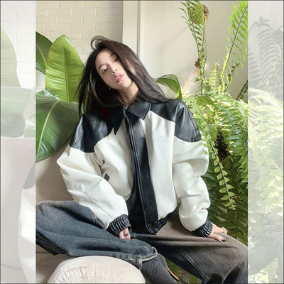 Deeptown Vintage Y2k Jachetă din piele femei Streetwear Moto Biker Jachete cu fermoar Moda coreeană oversize toamnă iarnă stil gotic