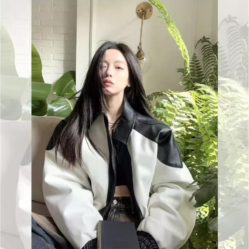 Deeptown Vintage Y2k ādas jaka Sieviešu ielas apģērbs Moto Biker Jakas ar rāvējslēdzēju korejiešu modes lielizmēra rudens ziemas gotu stils