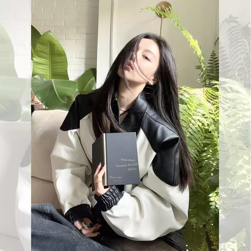 Deeptown Vintage Y2k ādas jaka Sieviešu ielas apģērbs Moto Biker Jakas ar rāvējslēdzēju korejiešu modes lielizmēra rudens ziemas gotu stils