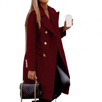 Održava toplinu, otporan na hladnoću, vuneni kaput s dvostrukim kopčanjem za zimu