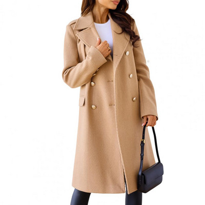 Održava toplinu, otporan na hladnoću, vuneni kaput s dvostrukim kopčanjem za zimu