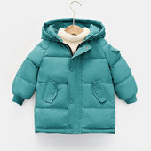 Paltoane de iarnă pentru copii Jachete lungi groase băieți fete haină îmbrăcăminte exterioară caldă din bumbac haină cu glugă costum de zăpadă pardesiu 2 4 6 8 10 Y