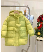 2023. gada meitenes, mazuļi, ziemas garie mēteļi, bērni mīl ar kapuci, kokvilnas polsterējums, biezs, silts mētelis bērniem, modes mēteļi, drēbes