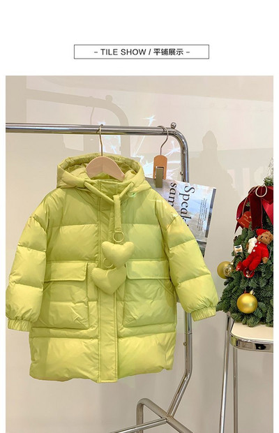 2023. gada meitenes, mazuļi, ziemas garie mēteļi, bērni mīl ar kapuci, kokvilnas polsterējums, biezs, silts mētelis bērniem, modes mēteļi, drēbes