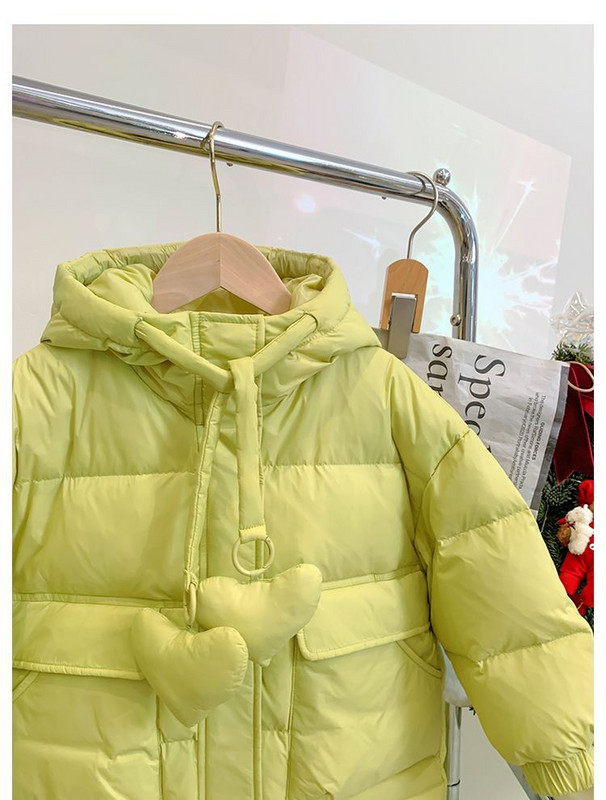 2023. gada meitenes, mazuļi, ziemas garie mēteļi, bērni mīl ar kapuci, kokvilnas polsterējums, biezs, silts mētelis bērniem, modes mēteļi, drēbes