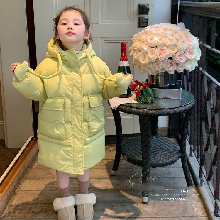 2023. gada meitenes, mazuļi, ziemas garie mēteļi, bērni mīl ar kapuci, kokvilnas polsterējums, biezs, silts mētelis bērniem, modes mēteļi, drēbes