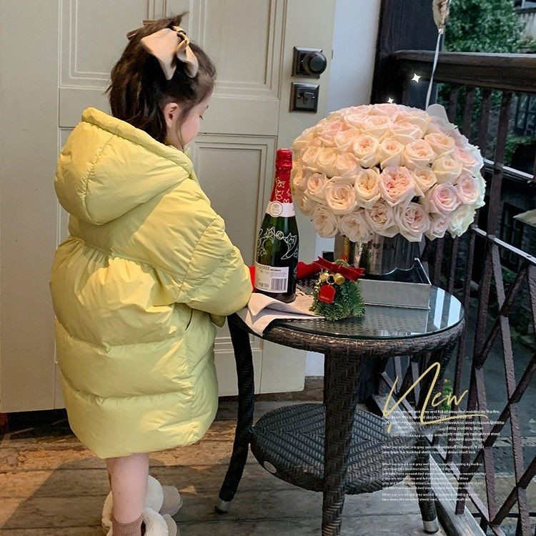 2023. gada meitenes, mazuļi, ziemas garie mēteļi, bērni mīl ar kapuci, kokvilnas polsterējums, biezs, silts mētelis bērniem, modes mēteļi, drēbes