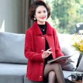 Jachetă din catifea din nurcă, toamnă iarnă, pentru femei, 2023, la modă nouă, haină din pânză de lână pe două fețe, îmbrăcăminte exterioară cu buzunar cu nasturi 3XL