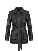 Ailegogo nova proljetna ženska jakna od pu umjetne kože s remenom, uska ženska moto biciklistička gornja odjeća s džepnim reverom