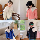 Dječja pamučna podstavljena odjeća Jakne za dječake Male bebe Kaputi s velikim vunenim ovratnikom Odjeća od janjeće vune