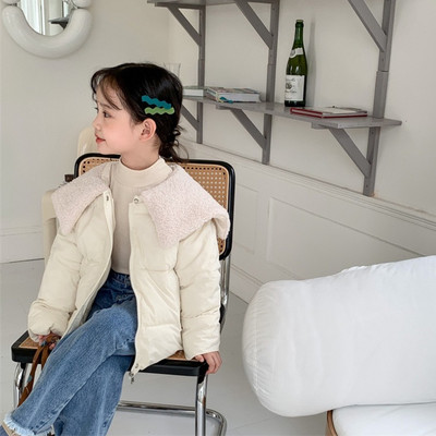 Dječja pamučna podstavljena odjeća Jakne za dječake Male bebe Kaputi s velikim vunenim ovratnikom Odjeća od janjeće vune