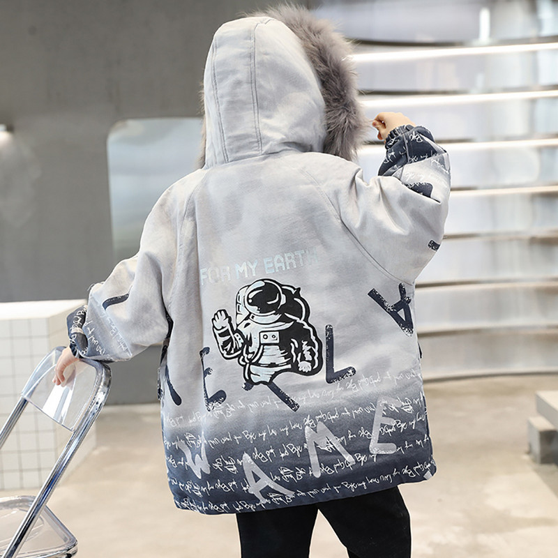 Palton de iarnă pentru băiat Paltoane de băiat căptușite din bumbac, pentru copii, groase, calde, pentru copii, haine din blană, haine stil casual pentru băieți 6 8 10 12 14