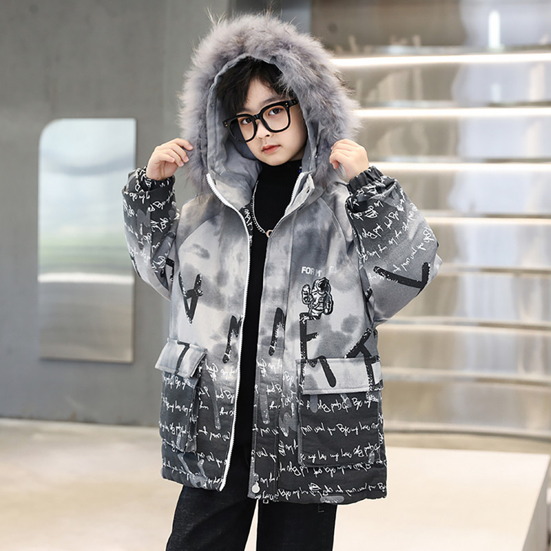 Palton de iarnă pentru băiat Paltoane de băiat căptușite din bumbac, pentru copii, groase, calde, pentru copii, haine din blană, haine stil casual pentru băieți 6 8 10 12 14