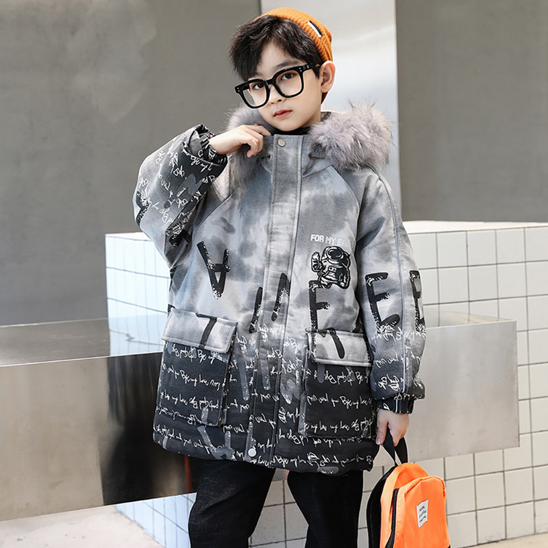 Palton de iarnă pentru băiat Paltoane de băiat căptușite din bumbac, pentru copii, groase, calde, pentru copii, haine din blană, haine stil casual pentru băieți 6 8 10 12 14