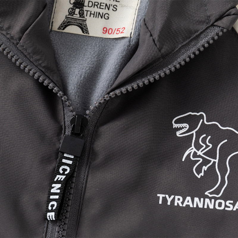 Pavasara mazuļu zēnu meiteņu mēteļi dinozauru raksts bērniem rāvējslēdzēja kapuces jaka bērniem džemperis bērniem vējjaka virsdrēbes