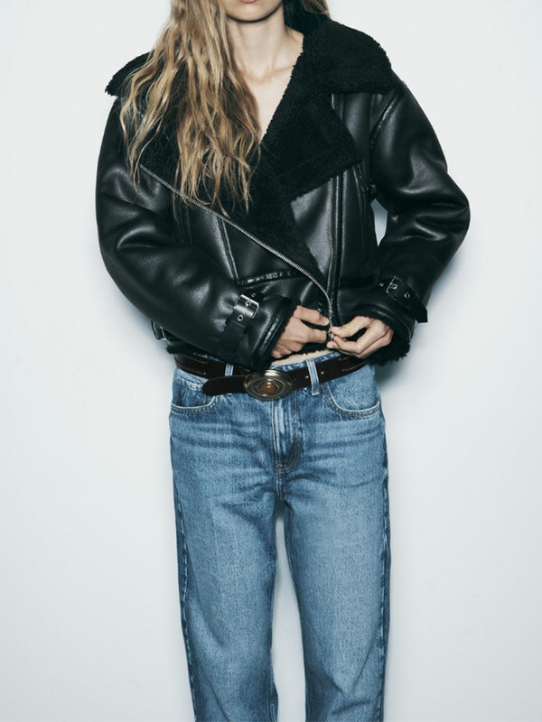 Fitaylor Nouă Toamnă Iarnă Moda Femei Piele Faux Blan Miel Jachetă Scurtă Femei Streetwear Casual Rever Negru Moto Biker Mantoane