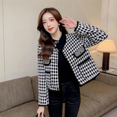 Jachete de bază femei stil francez design temperament decupat cu decolteu în V de toamnă îmbrăcăminte pentru femeie gingaș clasic cardigan cu picior de gală Nou