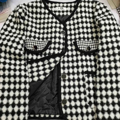 Jachete de bază femei stil francez design temperament decupat cu decolteu în V de toamnă îmbrăcăminte pentru femeie gingaș clasic cardigan cu picior de gală Nou