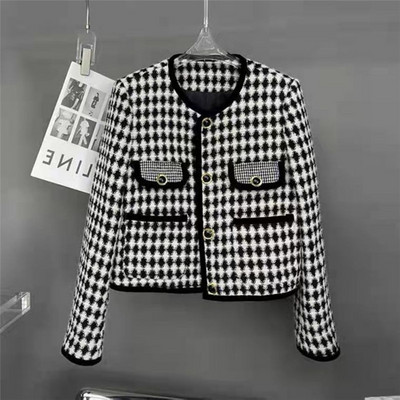 Jachete de bază femei stil francez design temperament decupat cu decolteu în V de toamnă îmbrăcăminte pentru femeie gingaș clasic cardigan cu picior de gală Nou